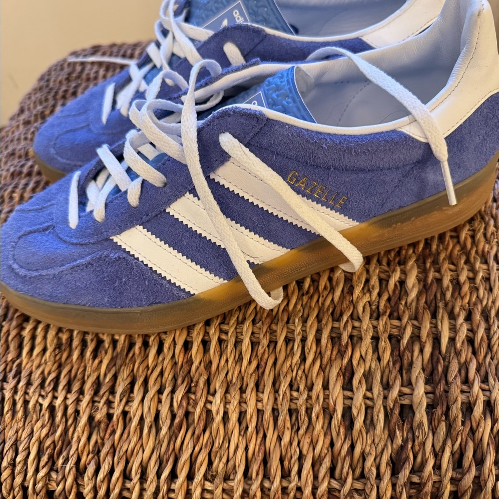 Adidas Gazelle Royal Blue and White Shoes